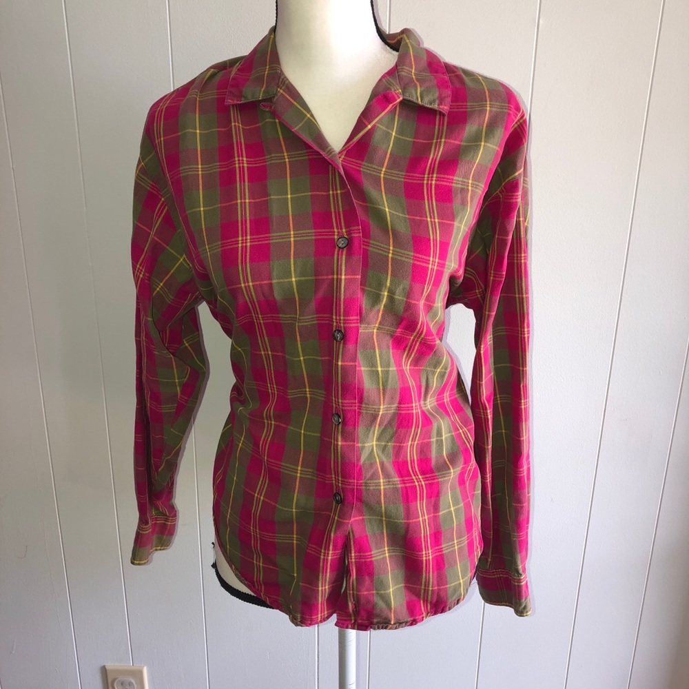🌵Pink Green Dockers Fall Flannel 100% Cotton